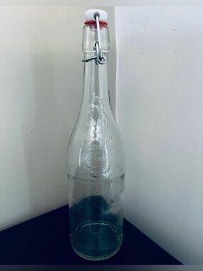 Vintage Bottle Lemonade French Swing Lock Porcelain Stopper Limonade 12.5”Tall